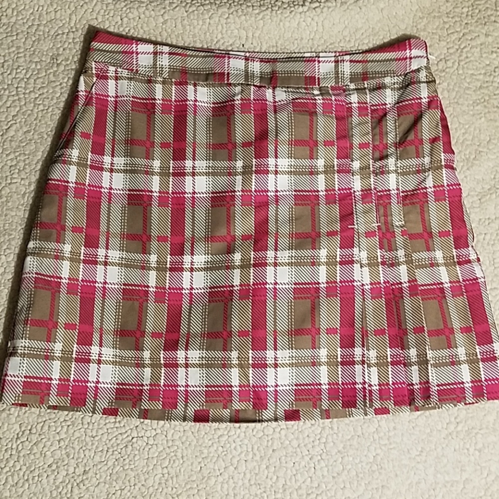 IZOD Golf Pleated Skort Pink & Tan Sz 2